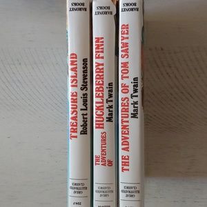 Vintage book bundle Huckleberry Finn Tom Sawyer Treasure Island
